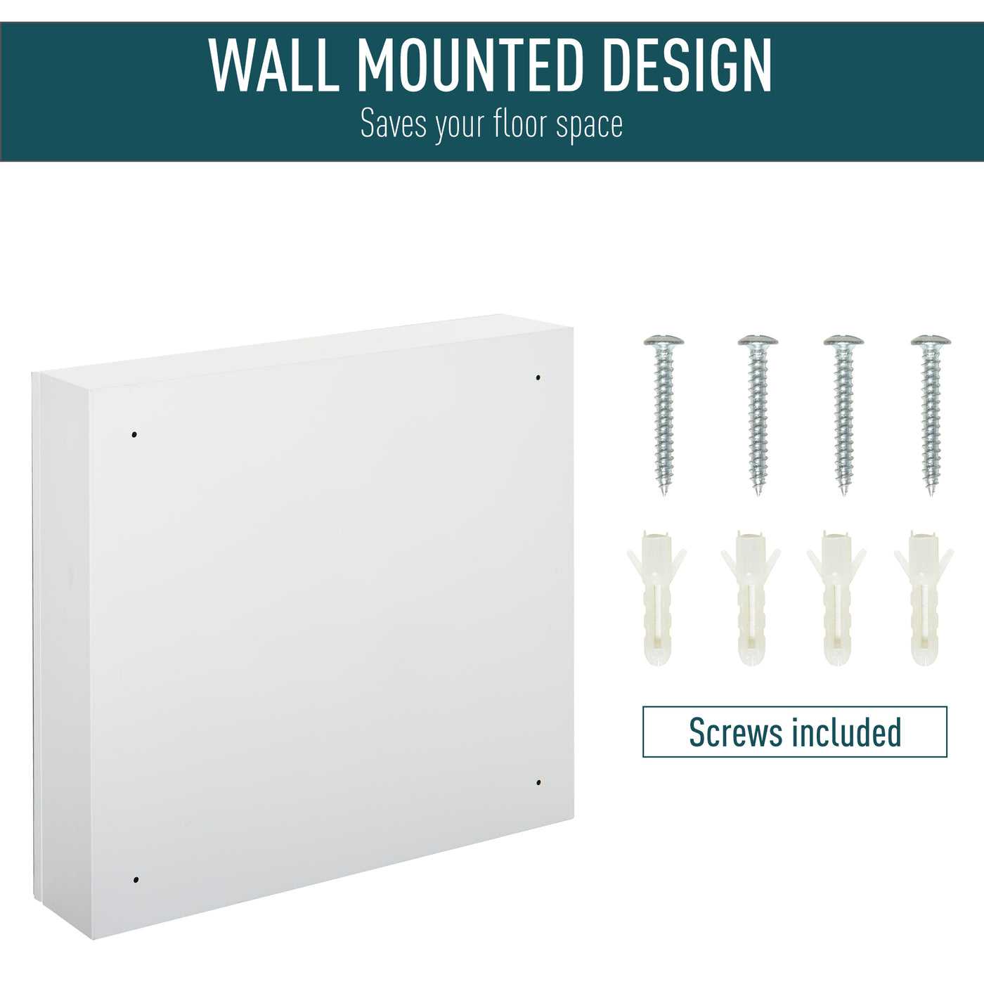 Wall Mounted Mirror Cabinet, Bathroom Medicine Cabinet with Mirror, 2 Doors and 3-tier Shelving, White