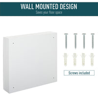Wall Mounted Mirror Cabinet, Bathroom Medicine Cabinet with Mirror, 2 Doors and 3-tier Shelving, White