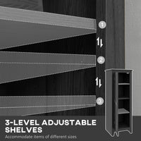 48" Farmhouse Kitchen Pantry Storage Cabinet with Barn Door, Kitchen Pantry Cabinet with Adjustable Shelves, Black