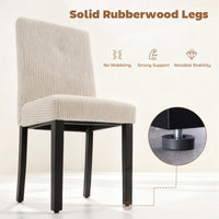 Modern Dining Chairs Set of 4, Kitchen Chairs with Rubberwood Legs and Padded Seat, Beige