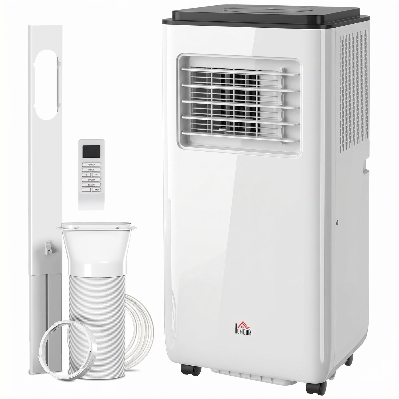 8,000 BTU Moible Air Conditioner 345 Sq. Ft., Dehumidifier Fan Auto Sleep with 24H Timer On/Off, Window Kit, White