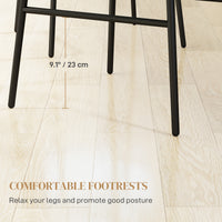 Rattan Counter Height Bar Stools Set of 2, 26" Counter Stools with Back, Modern Bar Chairs for Kitchen Island, Grey