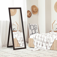 58" x 20" Full Length Mirror with Frame, Floor Standing Mirror, Rectangular Full Body Mirror for Bedroom, Living Room, Brown