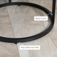 Nesting Tables, 29" Round Coffee Table Set of 2, Modern Side Tables for Living Room with Metal Base, Rustic Brown