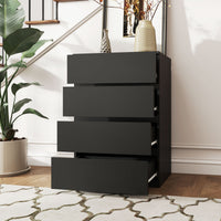 4 Drawer Chest Storage Cupboard Freestanding Drawer Unit, Black