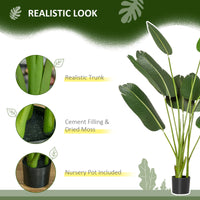 5FT Artificial Banana Tree Faux Decorative Plant in Nursery Pot for Indoor Outdoor Décor
