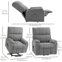 Lift Chair for Seniors, Microfibre Upholstered Electric Recliner Chair with Remote, Quick Assembly, Grey