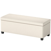 44 Inches Ottoman with Storage, Lid, Legs, Corduroy End of Bed Bench for Living Room, Bedroom, Entryway, Beige