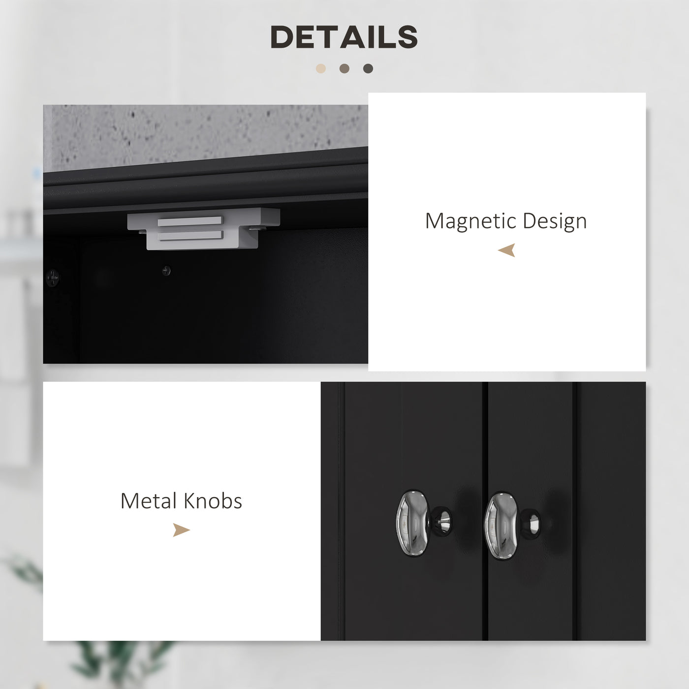 Medicine Cabinet, Bathroom Wall Cabinet with Shelf and Drawers for Hallway, Living Room, Black