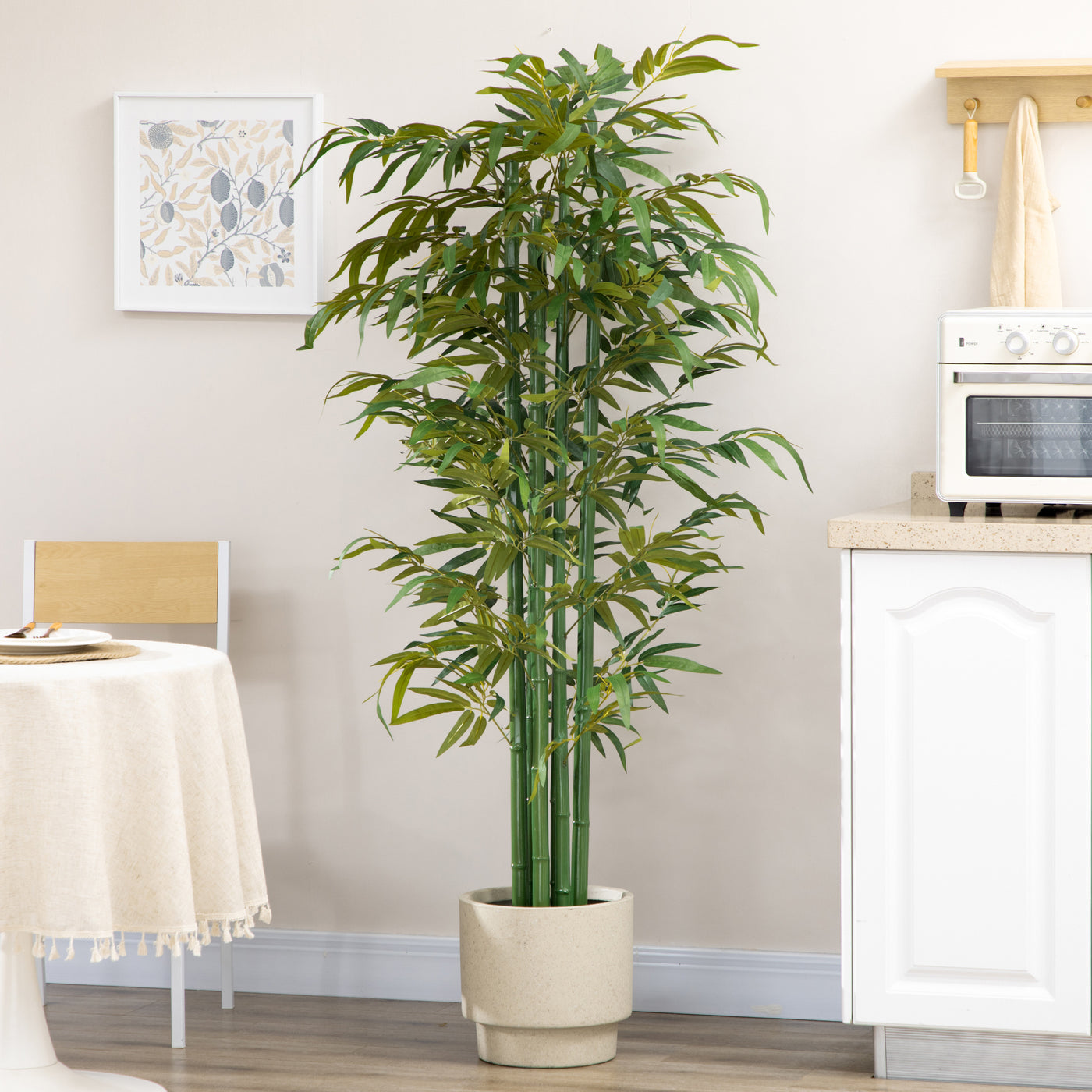 6 FT Artificial Tree Bamboo Tree Fake Plants in Pot for Home Office Living Room Decor, Green