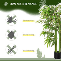 4.6FT Artificial Bamboo Tree Faux Decorative Plant in Nursery Pot for Indoor Décor