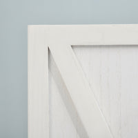 4-panel Wall Partition Farmhouse Room Separator with Foldable Design Wooden Frame 5.6FT, White