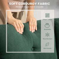 Sectional Sofa with Changeable Chaise Lounge, 3 Seat L-Shaped Sofa, Upholstered Couch for Small Space, Dark Green