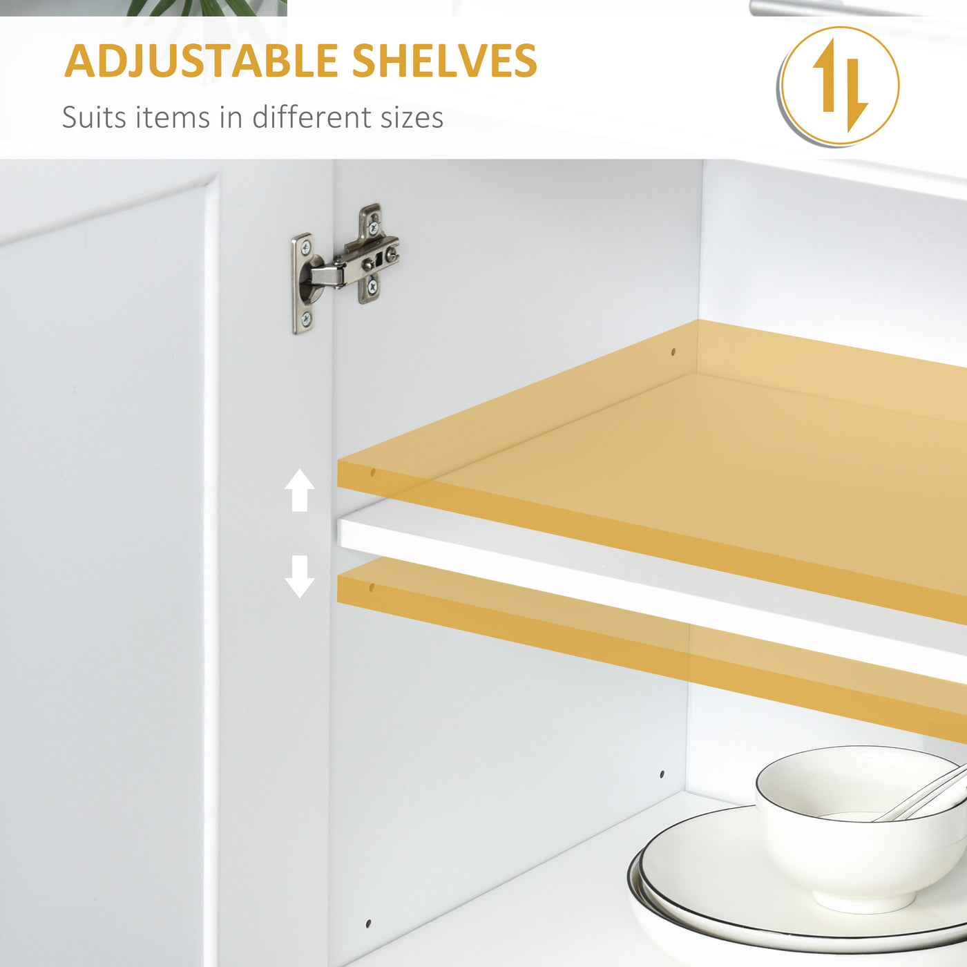 72" Storage Cabinet, Freestanding Kitchen Pantry Cabinet with 4 Doors, Drawer and 3 Adjustable Shelves, White