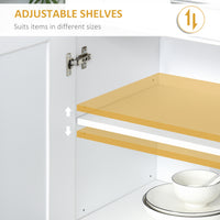 72" Storage Cabinet, Freestanding Kitchen Pantry Cabinet with 4 Doors, Drawer and 3 Adjustable Shelves, White