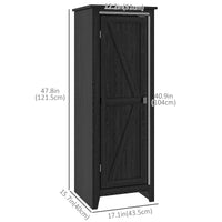 48" Farmhouse Kitchen Pantry Storage Cabinet with Barn Door, Kitchen Pantry Cabinet with Adjustable Shelves, Black