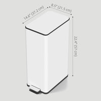 5.3 gal/20 L Stainless Steel Kitchen Garbage Can with Soft-close Lid, Foot Pedal, Fingerprint-Proof, White