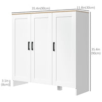 Modern Sideboard Cabinet with Adjustable Shelves, 3 Doors for Modern Kitchen & Dining Room, Ideal for Homeowners, White