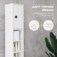 71" Tall Bathroom Storage Cabinet, Narrow Bathroom Cabinet with Open Shelves, 2 Door Cabinets, Adjustable Shelves, for Kitchen, Hallway, Living Room, White