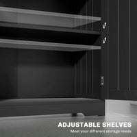 Bathroom Cabinet, Bathroom Storage Cabinet with 2 Drawers, Adjustable Shelf for Living Room, Entryway, Black
