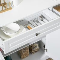 Modern Sideboard Cabinet, Buffet Cabinet with 2 Drawers and Adjustable Shelves, Buffets Tables for Dining Room, White