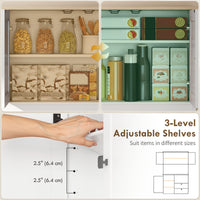 Kitchen Pantry Cabinet, 64" Tall Kitchen Hutch with 3 Cabinets, 2 Drawers, Adjustable Shelves, Microwave Stand, White