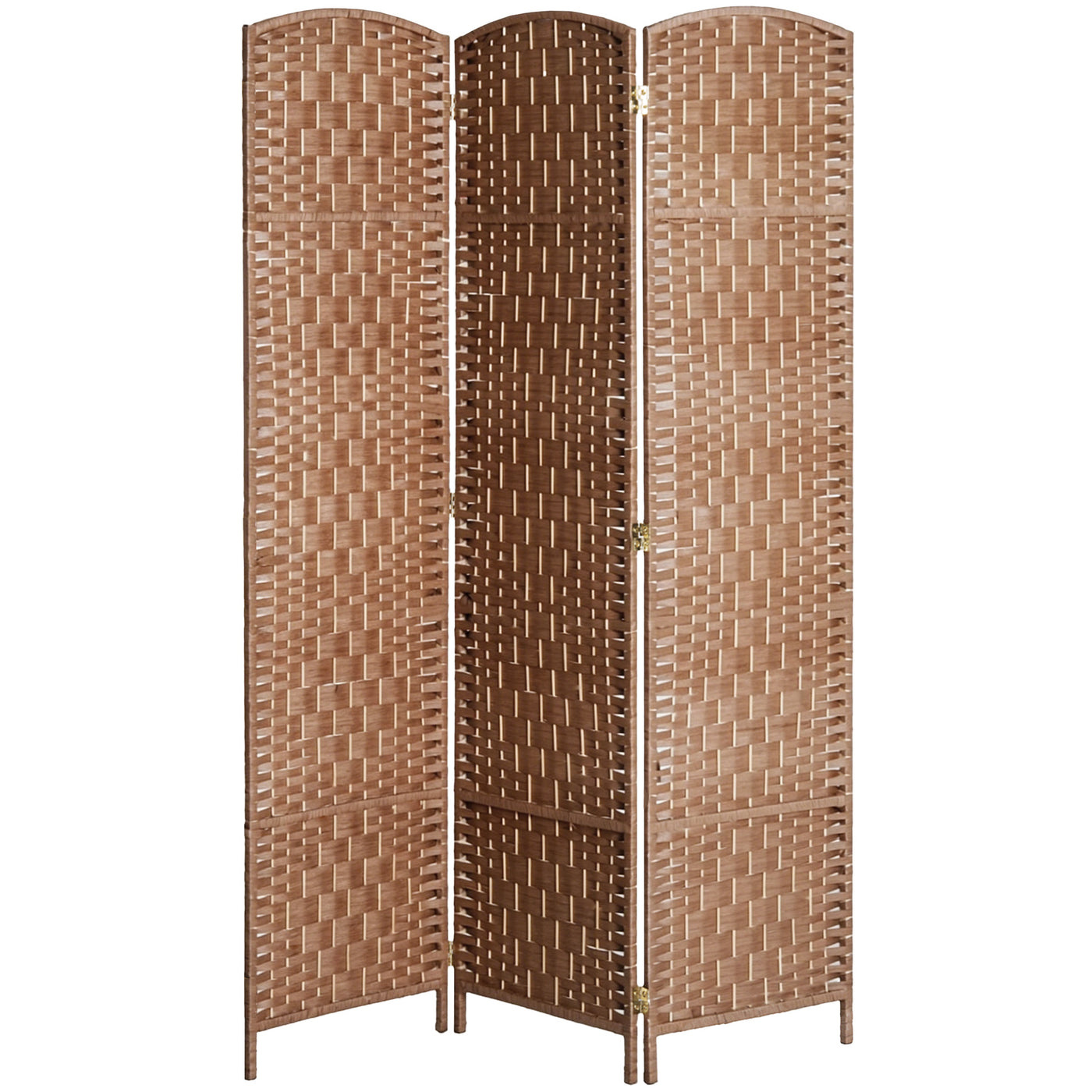 6ft Folding Room Divider, 3 Panel Wall Partition with Wooden Frame for Bedroom, Home Office, Natural