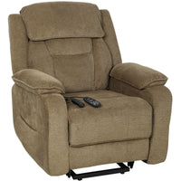 Power Recliner Chair with Massage, Electric Lift Chair for Elderly with Side Pockets, 2 Memory Positions, Remote, Brown