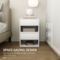 Floating Nightstand Set of 2, Wall Mounted Bedside Table with Drawer for Bedroom, White