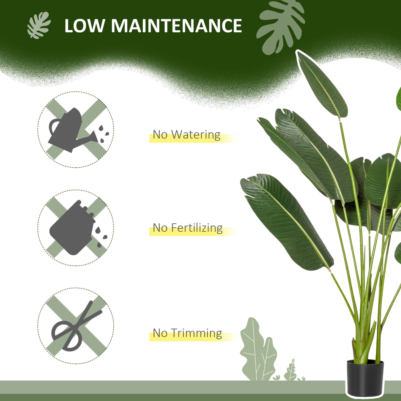 5FT Artificial Banana Tree Faux Decorative Plant in Nursery Pot for Indoor Outdoor Décor