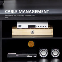 TV Stand for TVs up to 55 Inches, TV Cabinet with Adjustable Shelves and Cable Holes, TV Bench for Living Room, Black