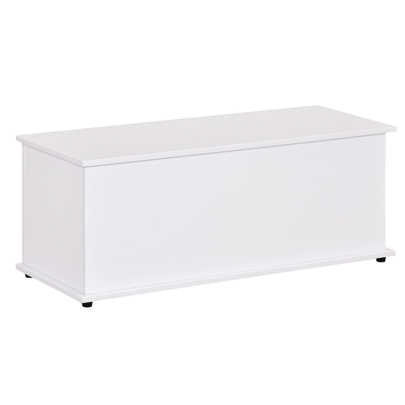 39.5" Storage Chest with 2 Safety Hinges, Storage Box Organizer with Flip-Top Lid, Entryway Storage Bench, White