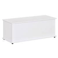 39.5" Storage Chest with 2 Safety Hinges, Storage Box Organizer with Flip-Top Lid, Entryway Storage Bench, White
