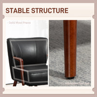 Accent Chair, Modern Armchair, Faux Leather Upholstered Living Room Chair with Wood Legs and Wide Padded Seat, Black