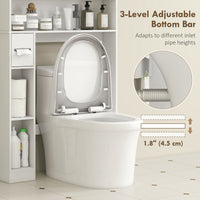 Modern Over the Toilet Storage Cabinet with 2 Doors, Above Commode Storage Cabinet with Toilet Paper Holder, White