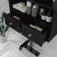 Medicine Cabinet, Bathroom Wall Cabinet with Shelf and Drawers for Hallway, Living Room, Black