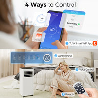 8000 BTU Portable Air Conditioner, AC Unit with Dehumidifier, Fan, WiFi Voice Remote Control, for Room up to 344 Sq. ft