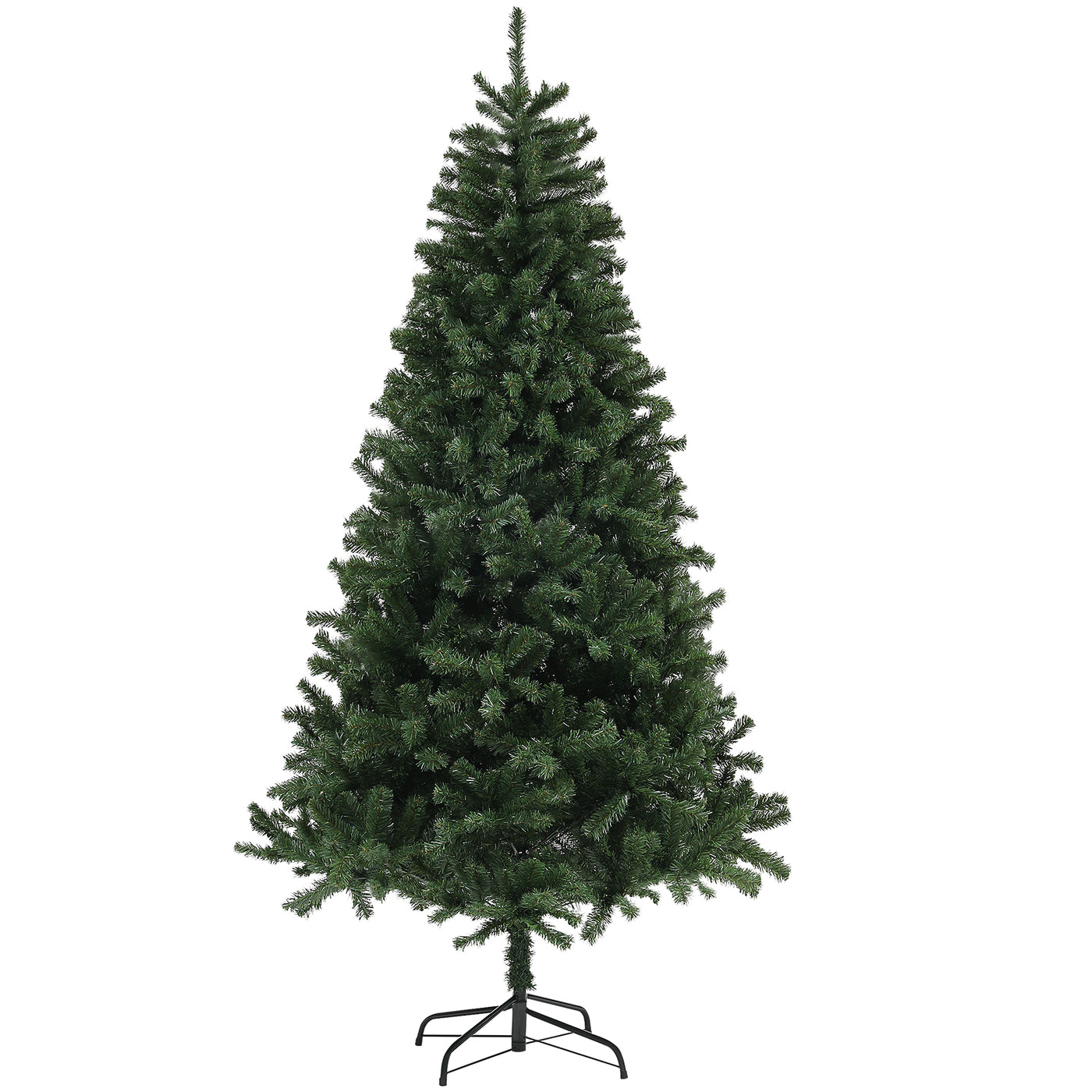 7.5ft Artificial Christmas Trees with Auto Open and Steel Base, Green