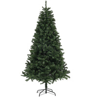 7.5ft Artificial Christmas Trees with Auto Open and Steel Base, Green