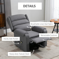 Lift Chair for Elderly, Power Chair Recliner with Footrest, Remote Control, Side Pockets for Living Room, Grey