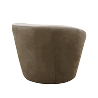 Canvello Velvet Mocha Color Upholstered Swivel Crescent Chair-2