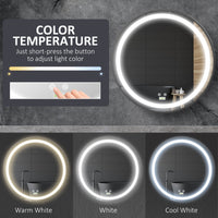 LED Bathroom Mirror for Vanity, Dimmable Lighted Anti Fog Wall Mirror with 3 Temperature Colors, Plug-in, 28 Inch