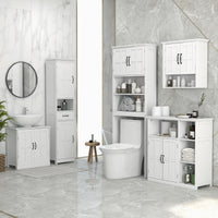 Wall Mount Bathroom Cabinet, Storage Organizer Kitchen Cupboard with 2 Doors and Adjustable Shelf White