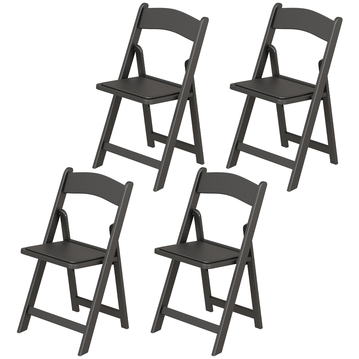 4 Pack Folding Chairs, Foldable Resin Chair with Padded Seat, Portable Indoor Outdoor Seat for Office Events Dining