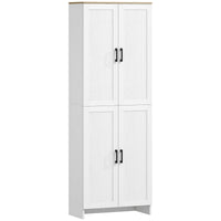 67" 4-Door Kitchen Pantry Cabinet, Freestanding Storage Cabinet Cupboard with Adjustable Shelves, White