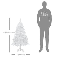 4ft Artificial Christmas Tree with Pine Realistic Branches, Auto Open, for Indoor Decoration, White