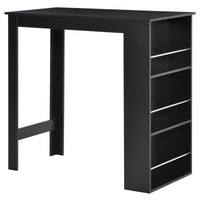 Bar Table Counter Height Dining Table with 3 Storage Shelves for Kitchen, Dining Room, Living Room, Black