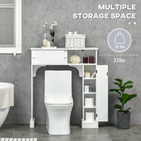 Modern Over The Toilet Storage, Bathroom Cabinets Over Toilet with 2 Sliding Doors, 3 Adjustable Shelves, White