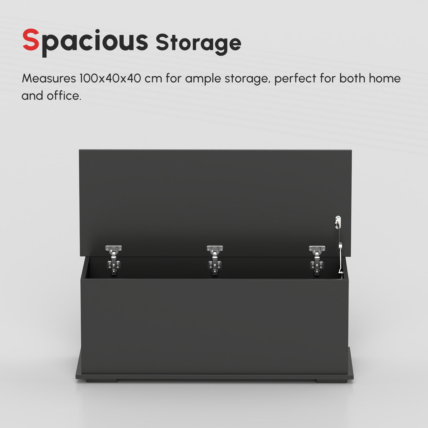 39.5" Storage Chest with 2 Safety Hinges, Storage Box Organizer with Flip-Top Lid, Entryway Storage Bench, Black