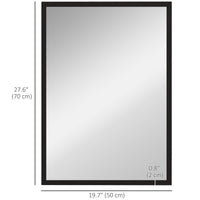 20" x 28" Bathroom Mirror for Wall, Rectangular Mirror for Living Room, Bedroom, Entryway, Black
